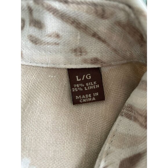 Margaritaville Hawaiian Tropical Leaf Print Button-Down Shirt Large - Picture 7 of 8